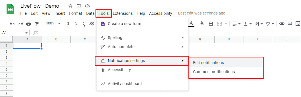 change notification settings from the menu bar