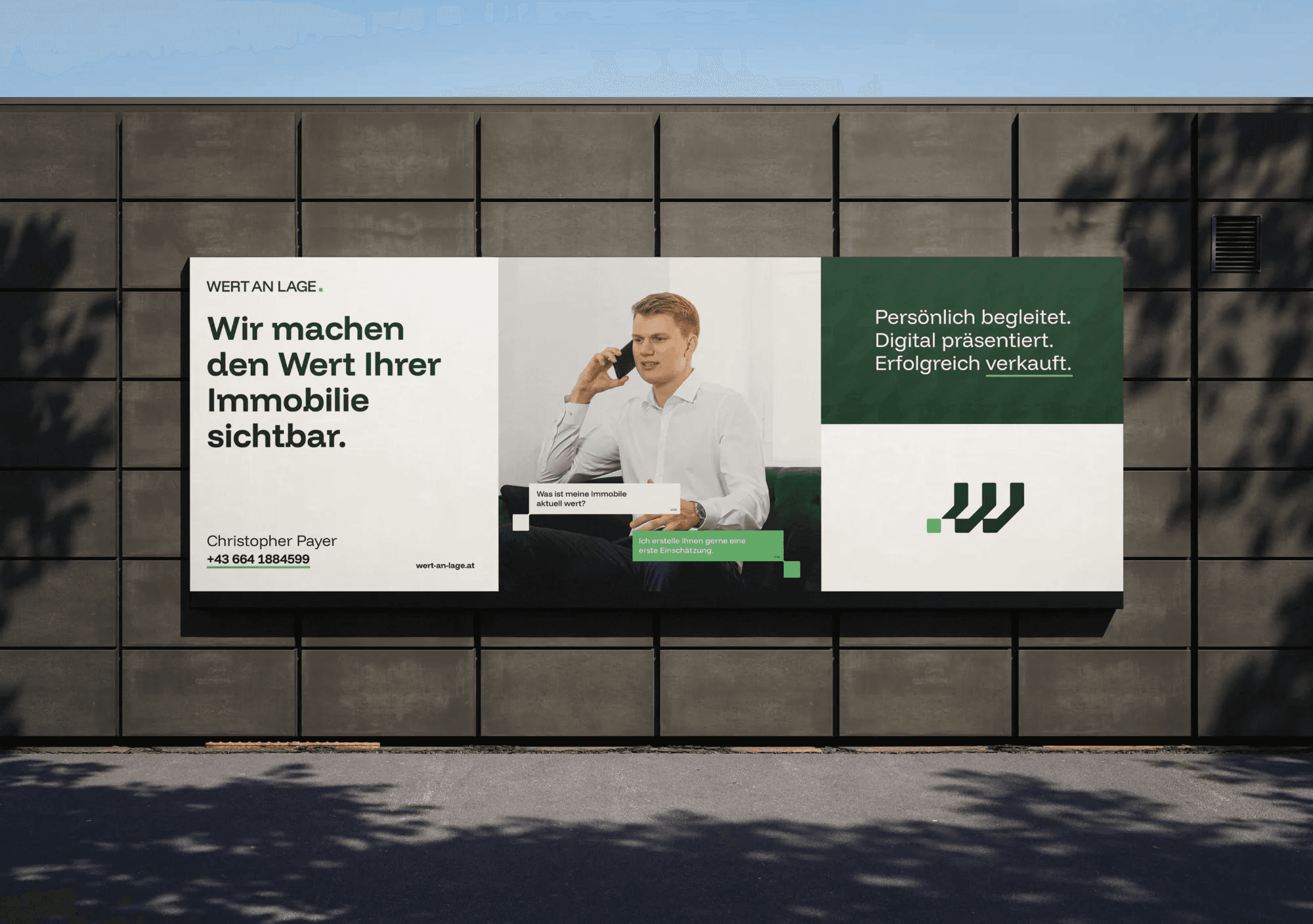 Ein Bild von einem Werbebanner von Wert an Lage.