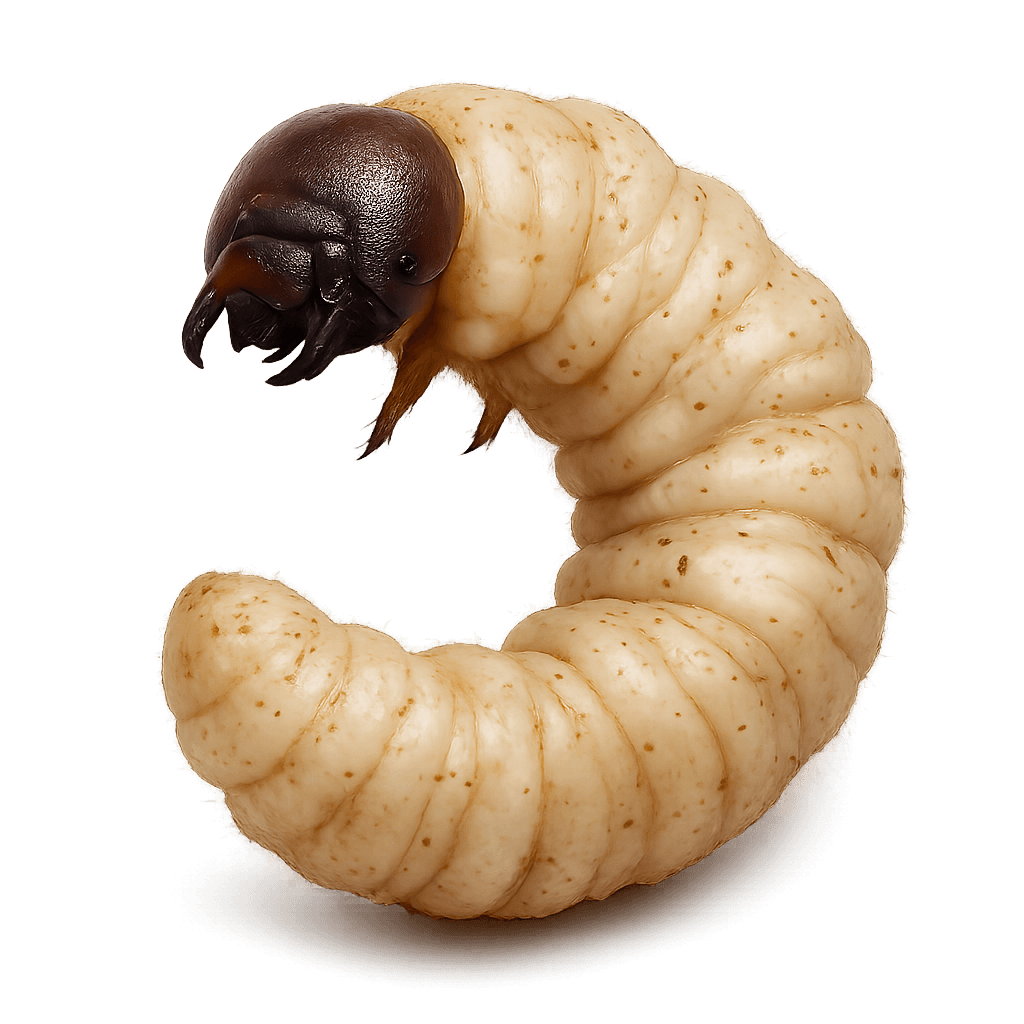 Houtwormlarve close-up