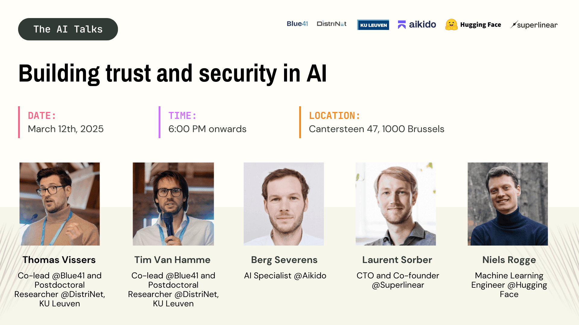 banner speakers AI Talks 12th March 2025