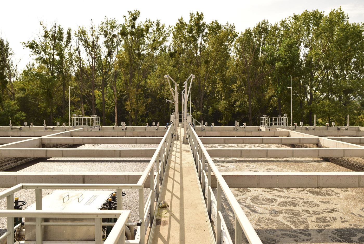 Aerated CYCLATOR SBR basins at the Sárospatak municipal wastewater treatment plant, Hungary