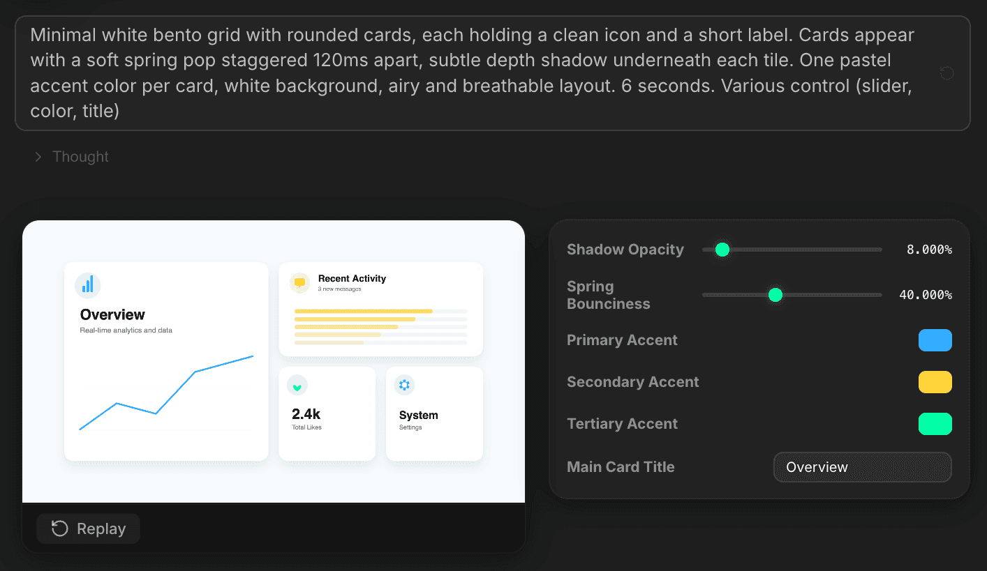 smart settings vibe motion