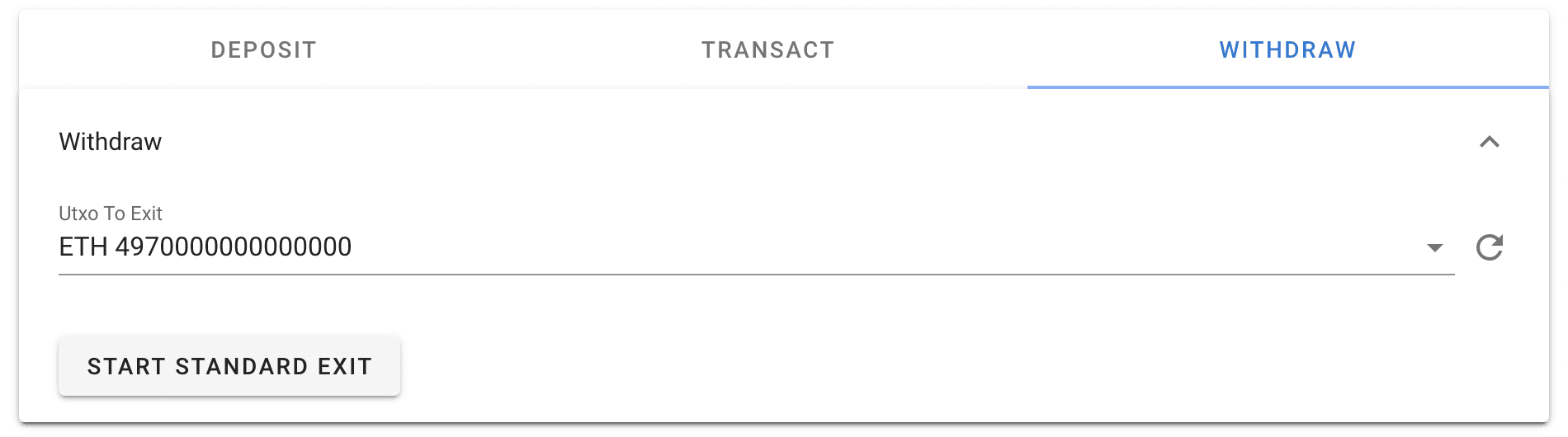 Withdraw remaining Ether back to Ethereum