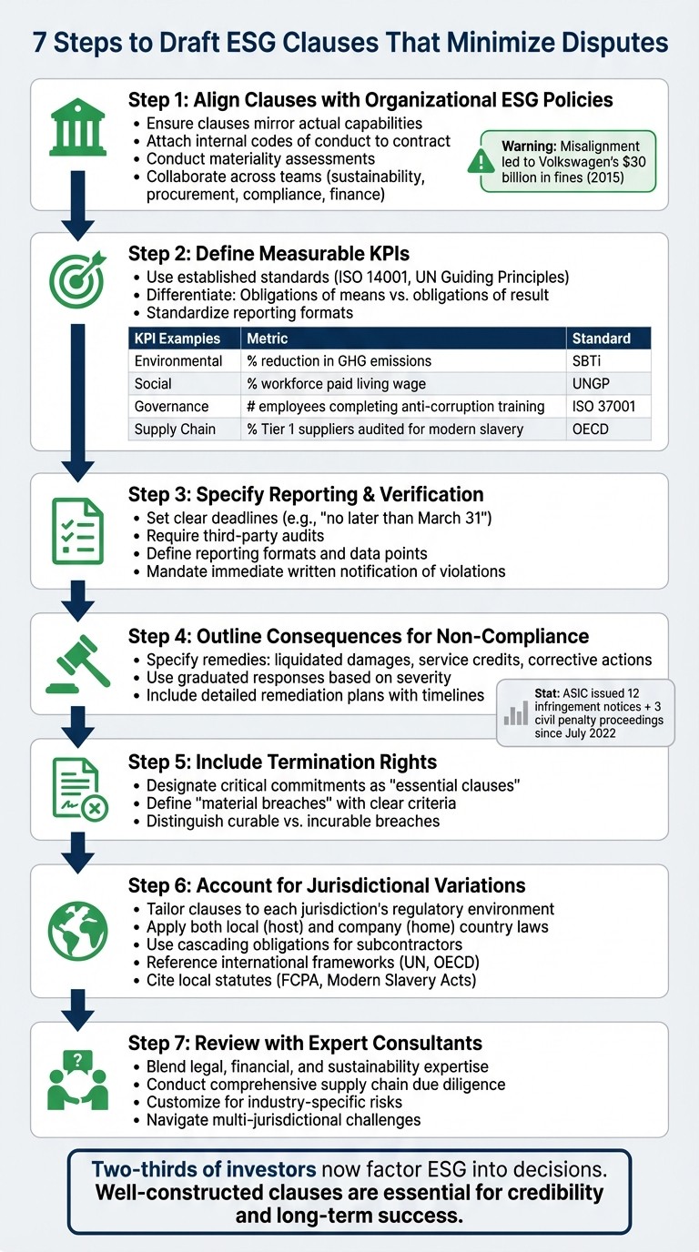 7-Step Process for Drafting Dispute-Free ESG Clauses