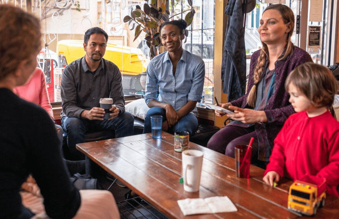 photo of church small group for adaptive reuse