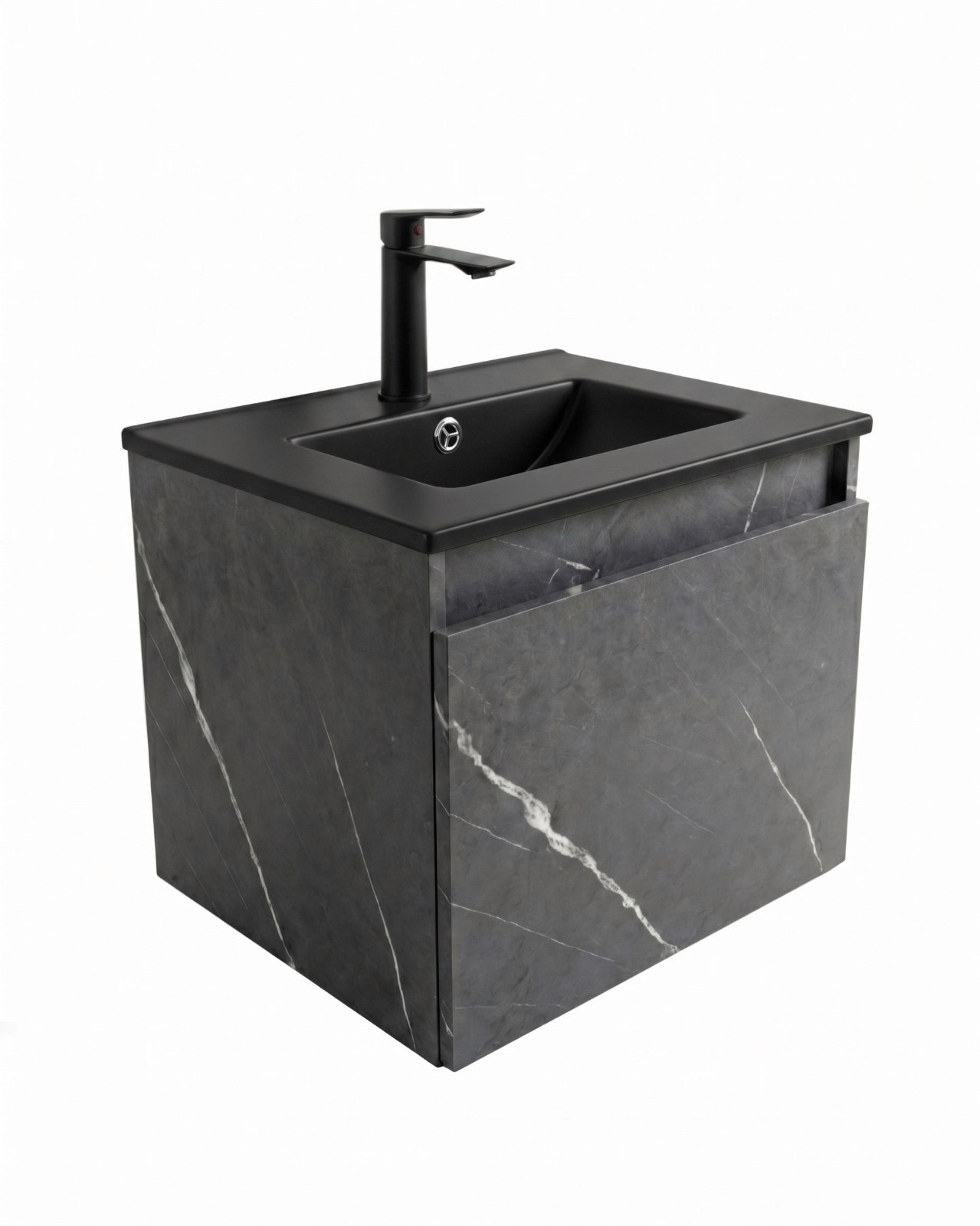 Majestic, acabado Mármol gris, lavabo Negro, Vista principal