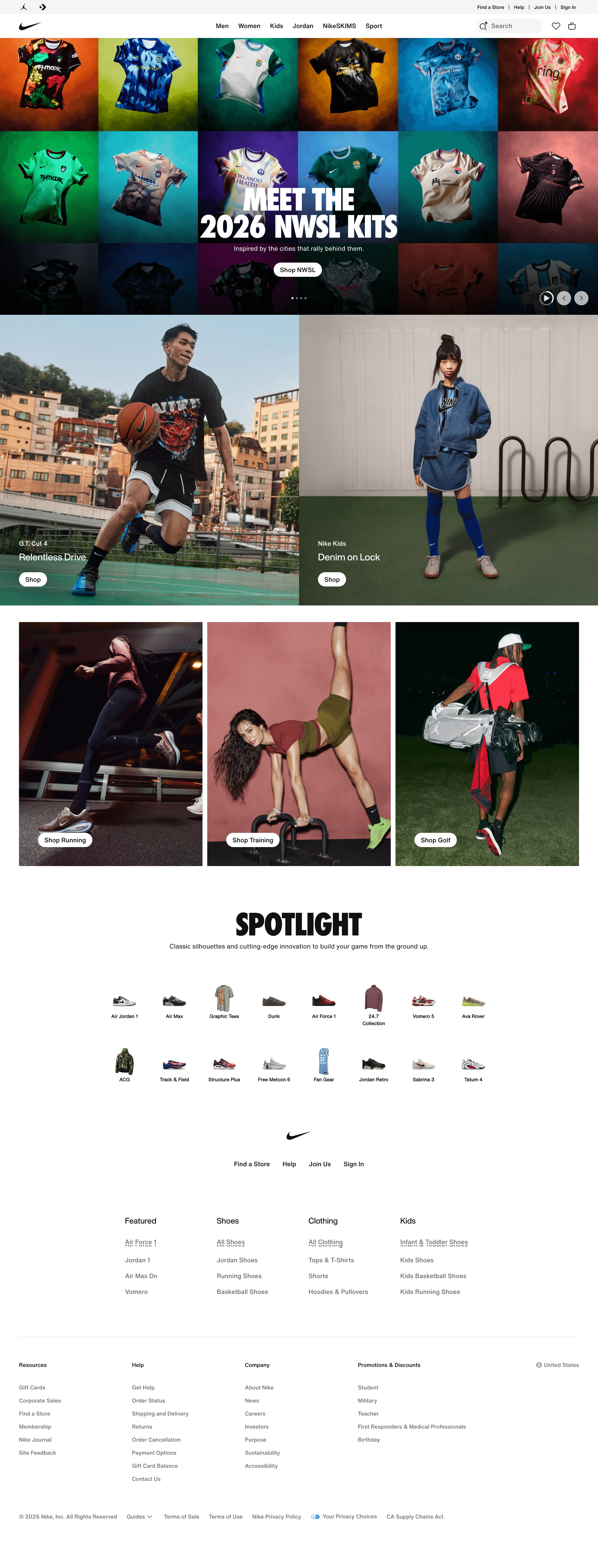 Nike US Mar 2026 Desktop