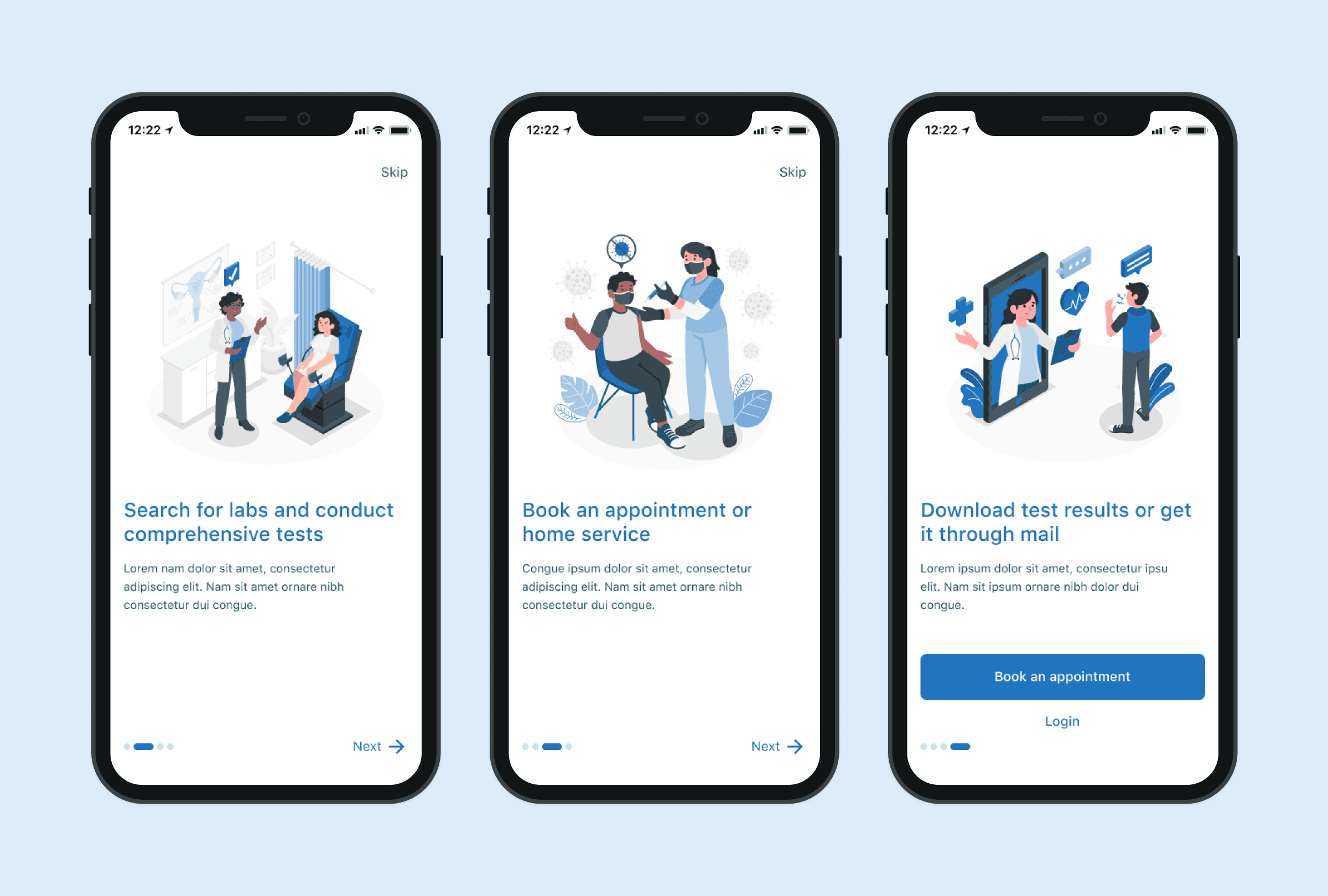 prototype for unboarding screens