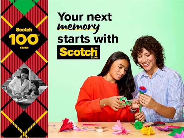 Scotch tape product lineup showcasing 100th anniversary branding