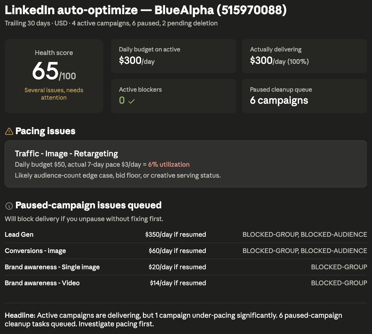 LinkedIn Ads Skills in Claude - auto-optimize
