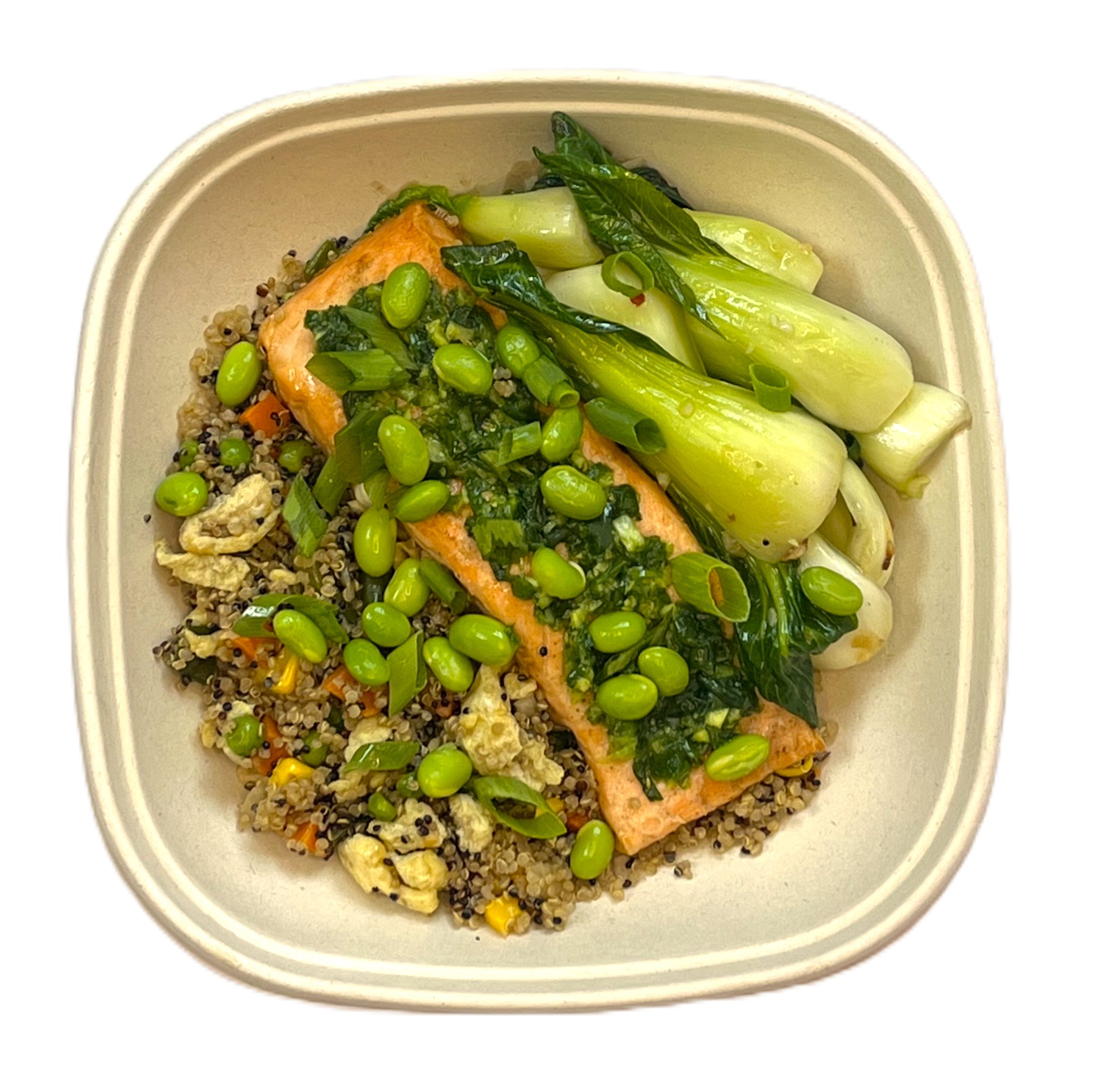 Ginger scallion salmon bowl