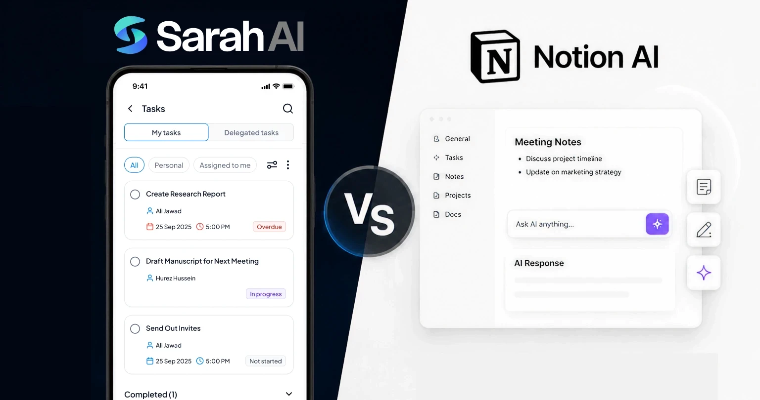 SarahAI vs Notion AI: Which One Actually Runs Your Business?
