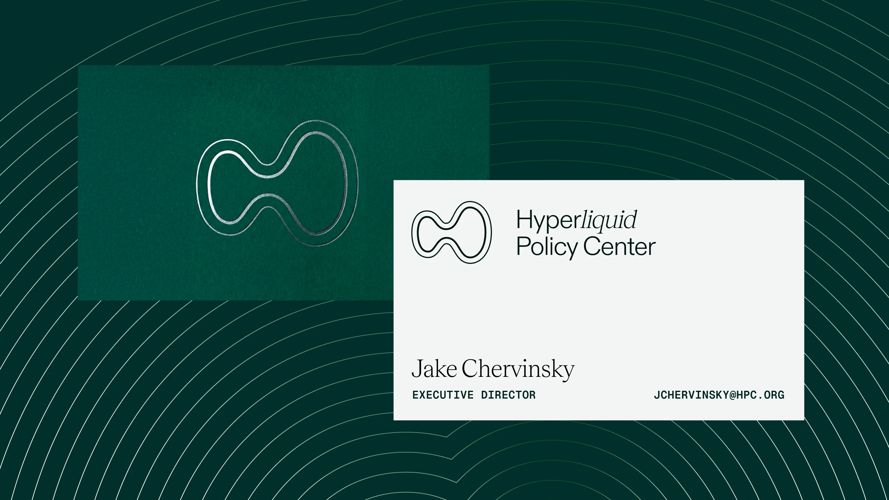 Hyperliquid Policy Center — business cards, brand identity by Charlota Blunarova