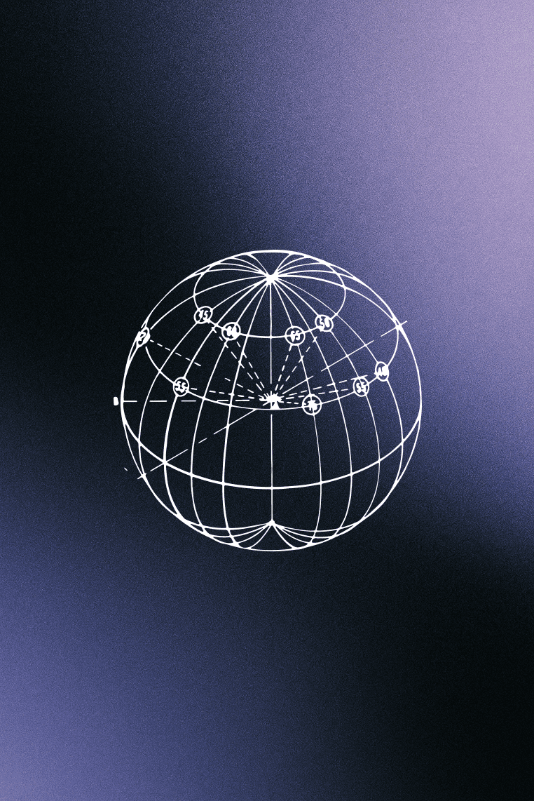 Line art of a globe.