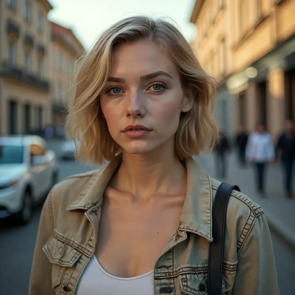 Use hair color try on to turn your hair blonde.