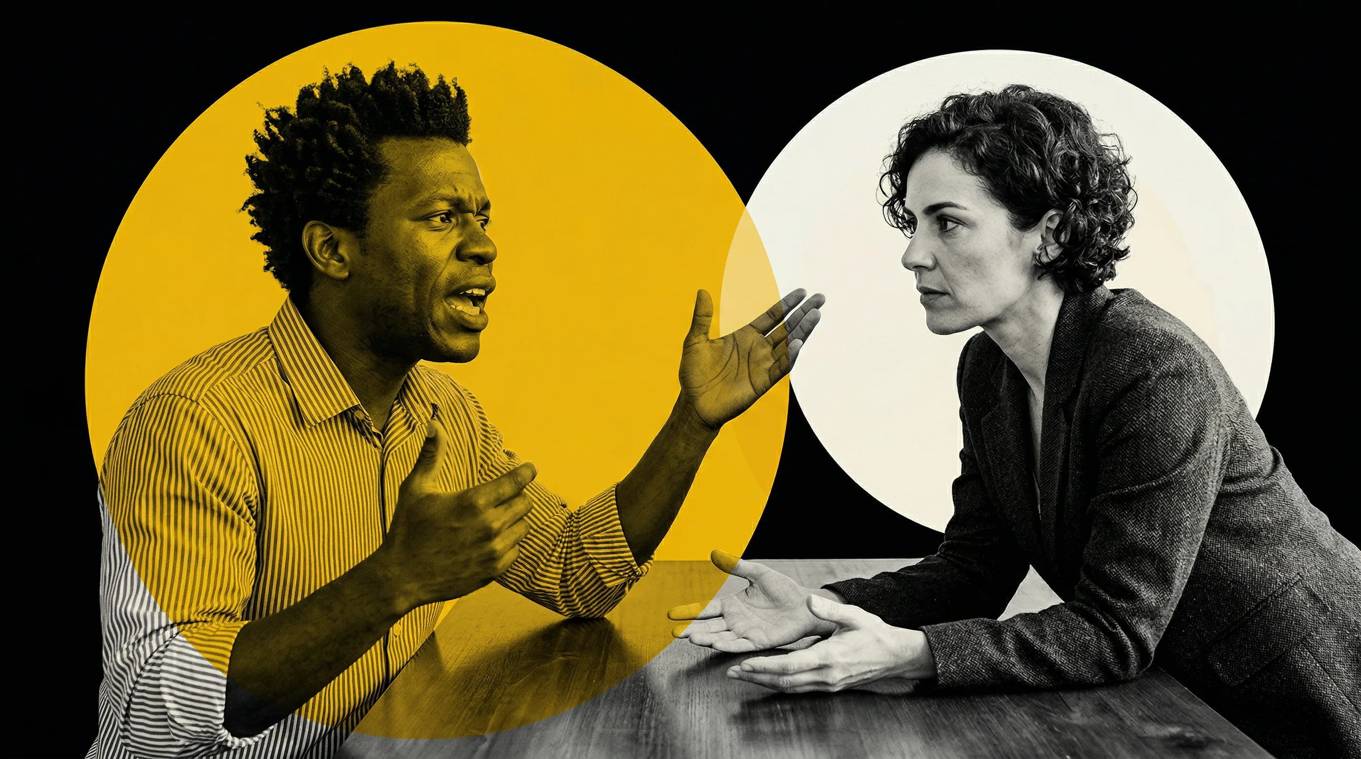 Colagem editorial sobre escuta ativa como base da inclusão genuína