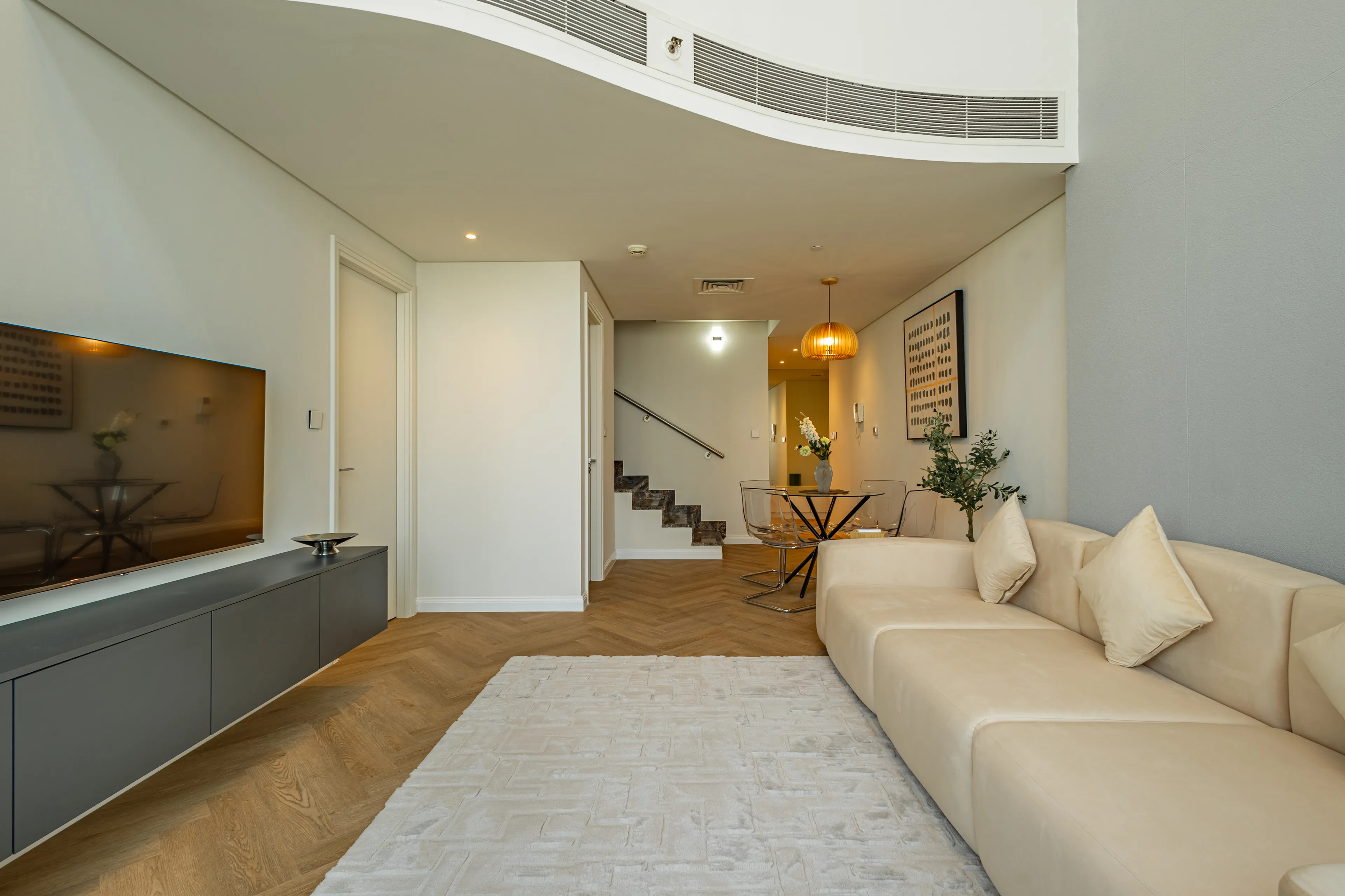 Minimal apartment — living room view.