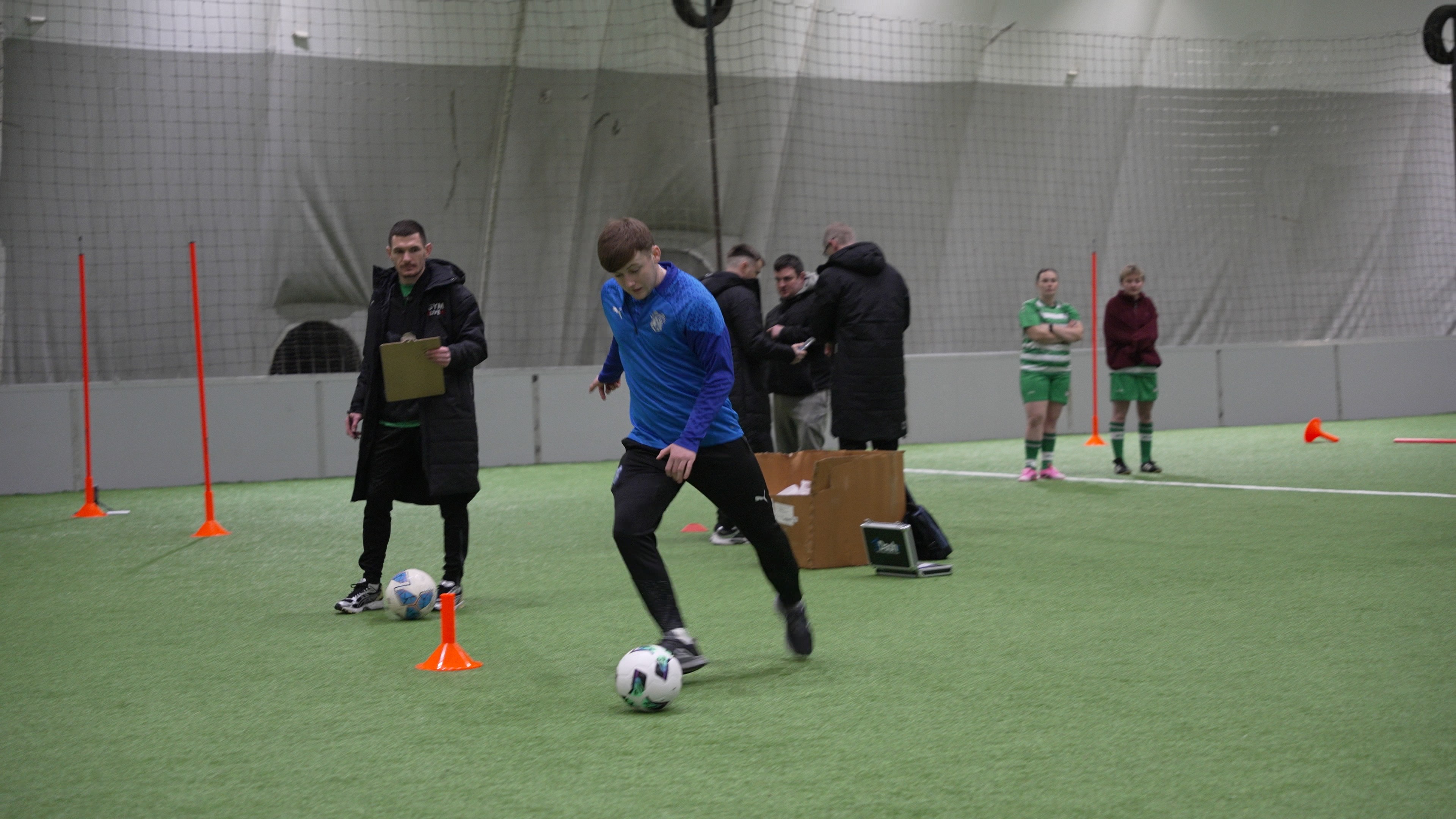 a man is running on a track in a race