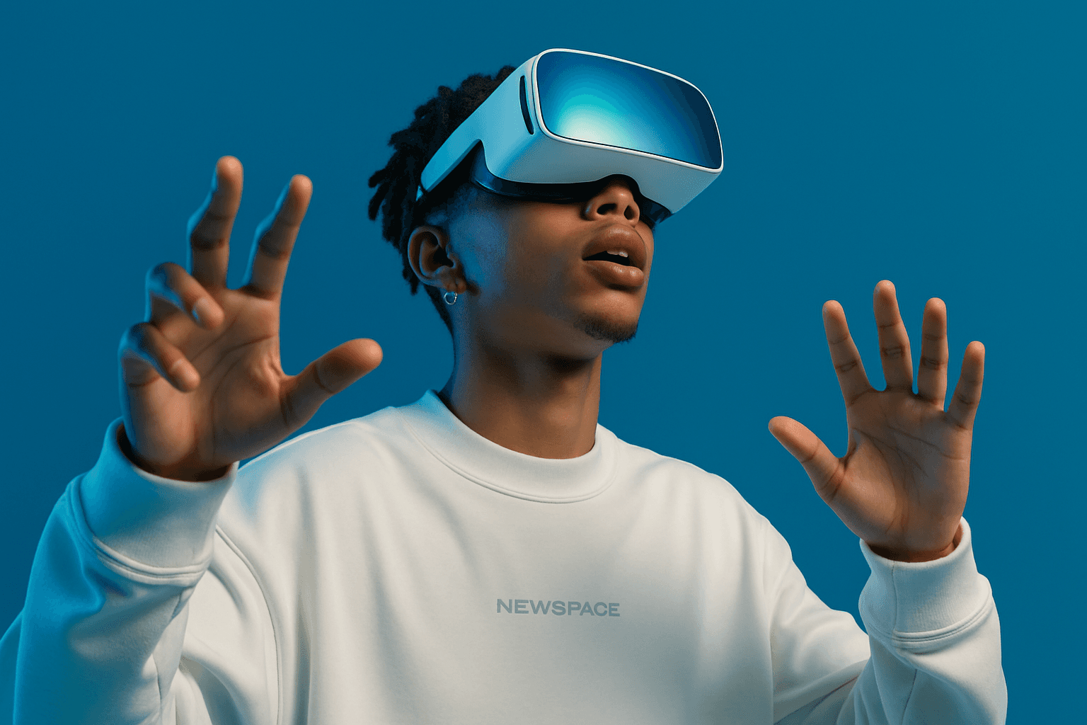 Man wearing VR glasses