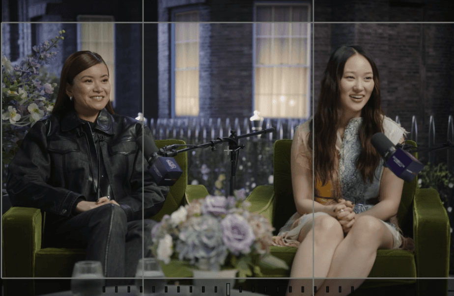 Yerin Ha and Katie Leung at Film Soho V Studio for Bridgerton Season 4 Podcast 