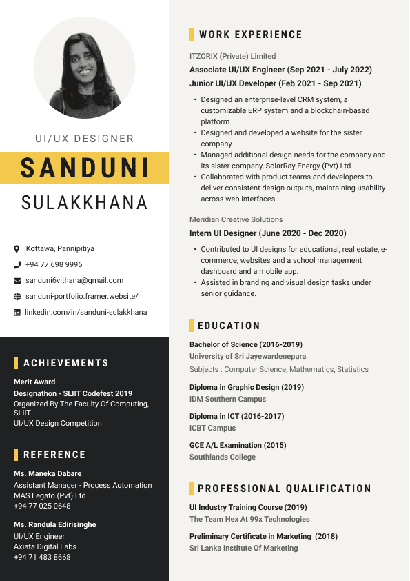 Sanduni Sulakkhana - CV Page 2