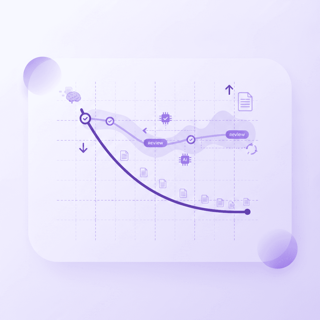 Graph showing memory retention improvements using AI spaced repetition