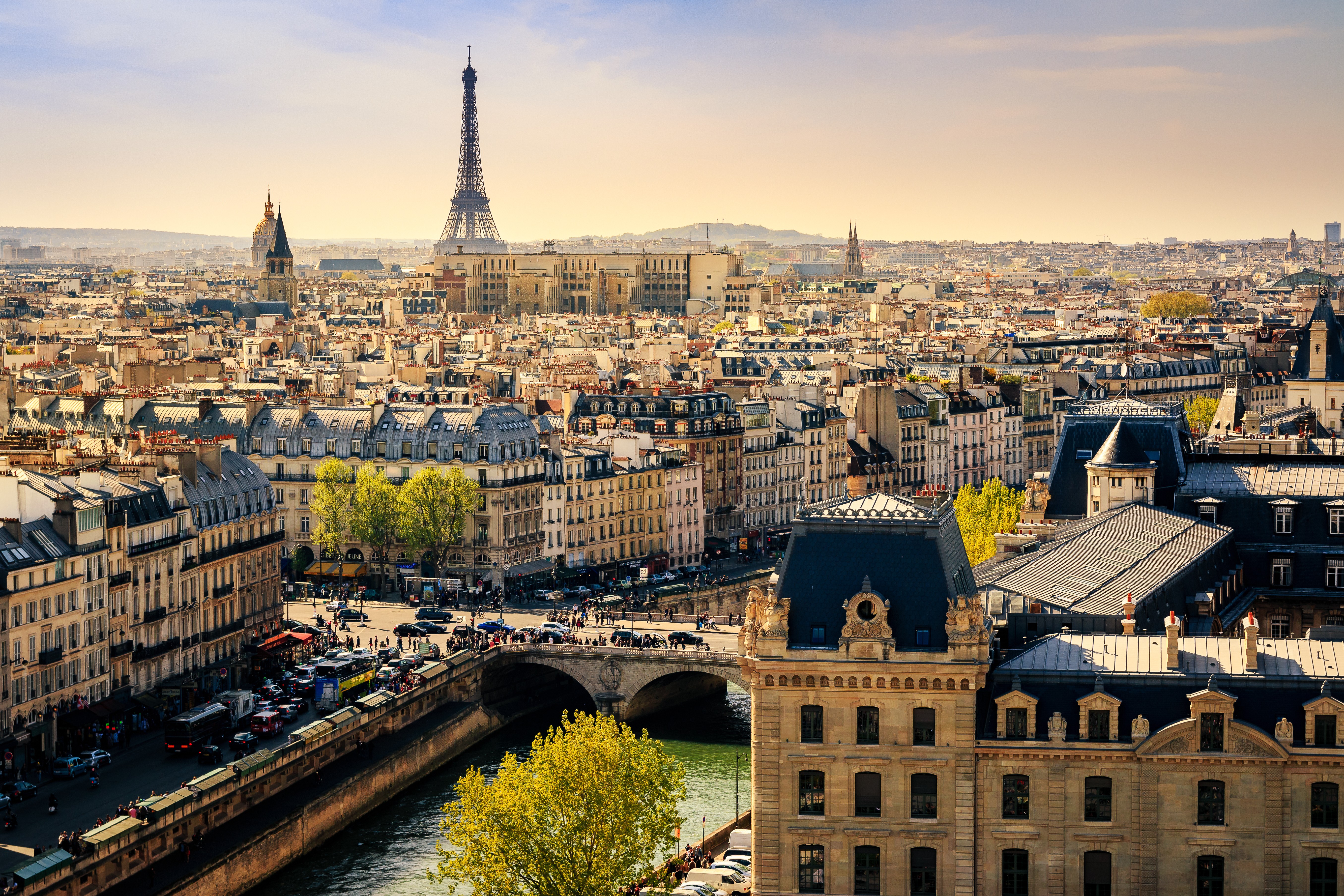 Eiffel Tower in Paris at sunset