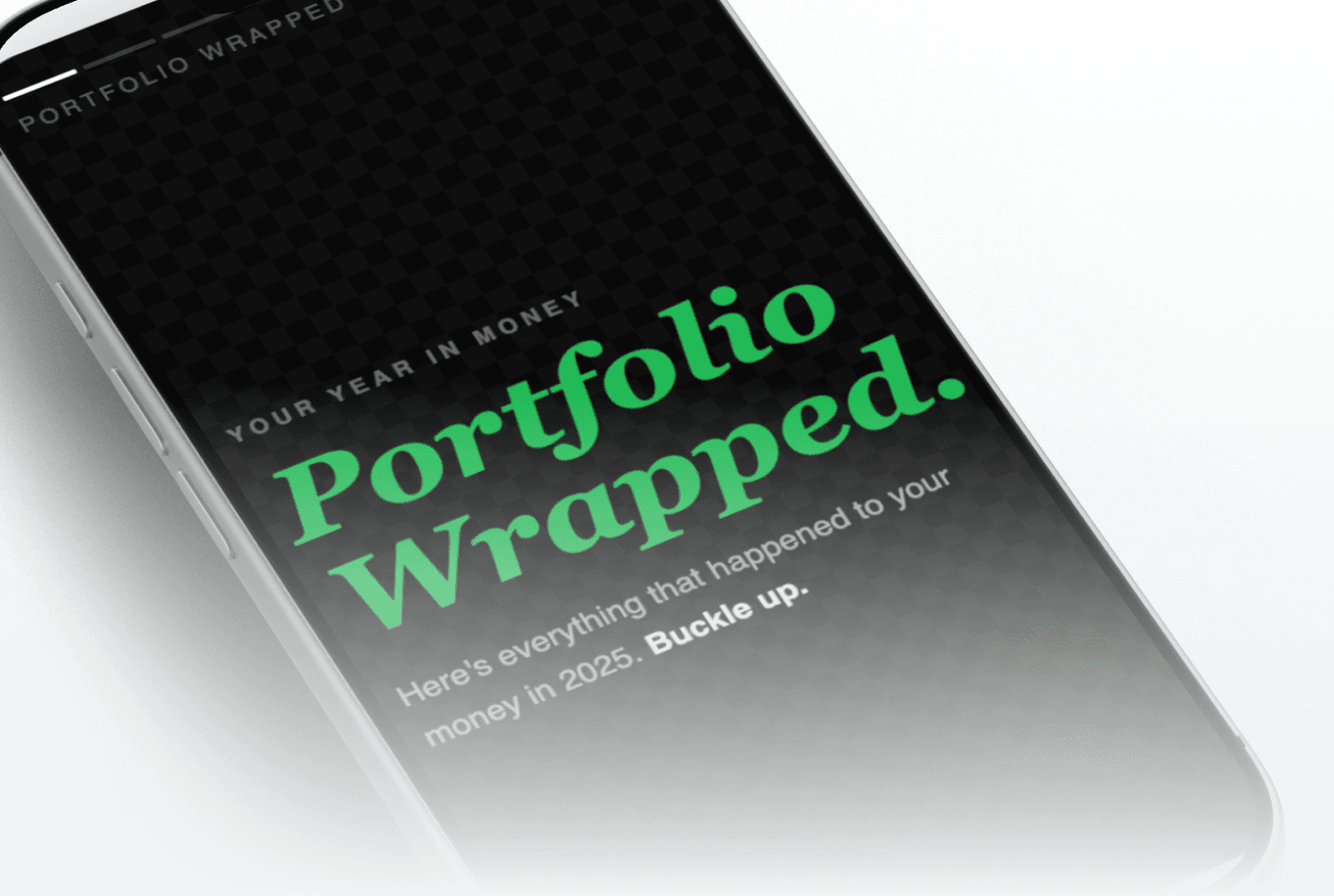 Spotify-style story presentation of your financial life