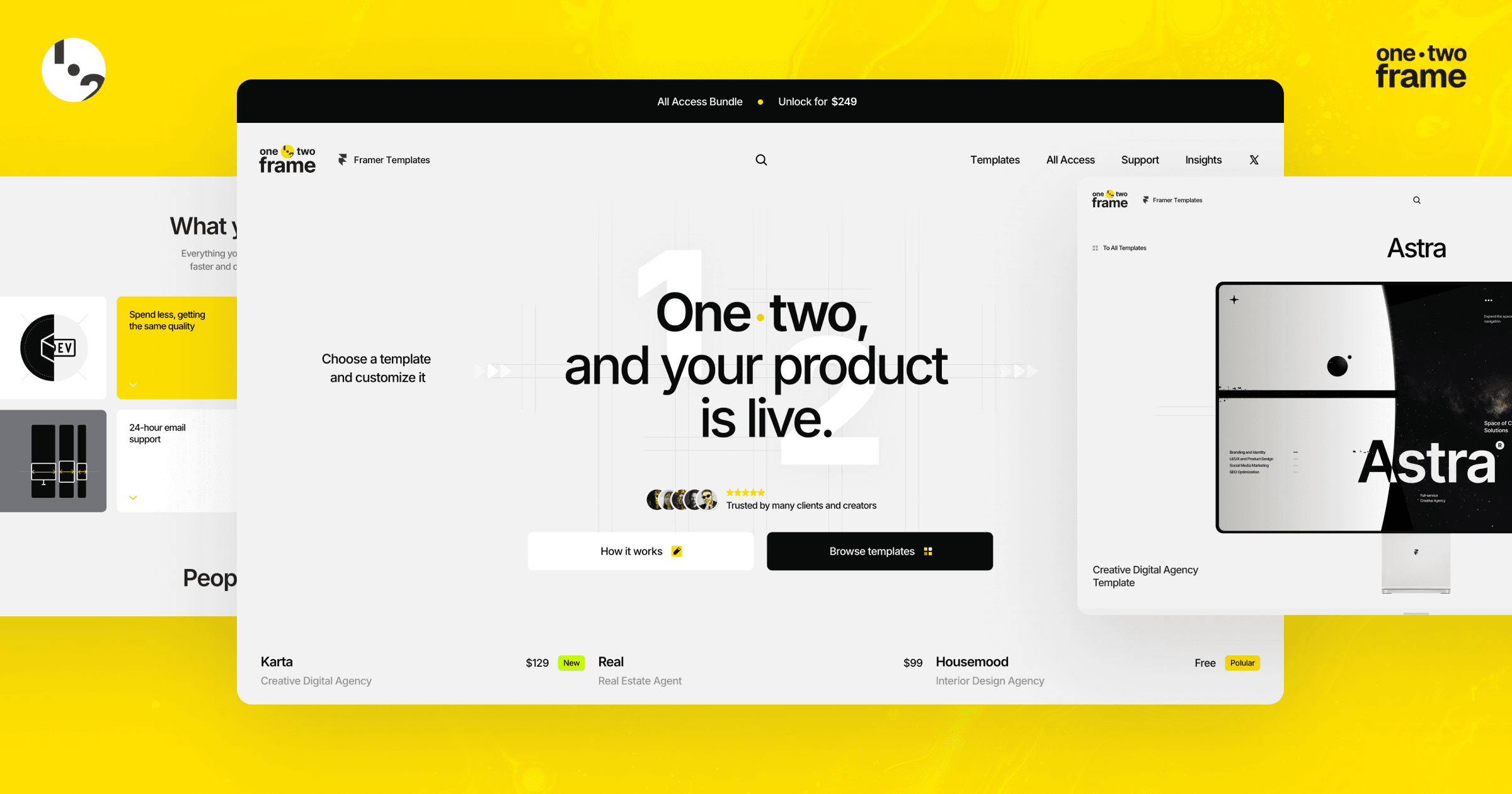 OneTwoFrame - Premium Framer Temlates for Businesses and Creatives