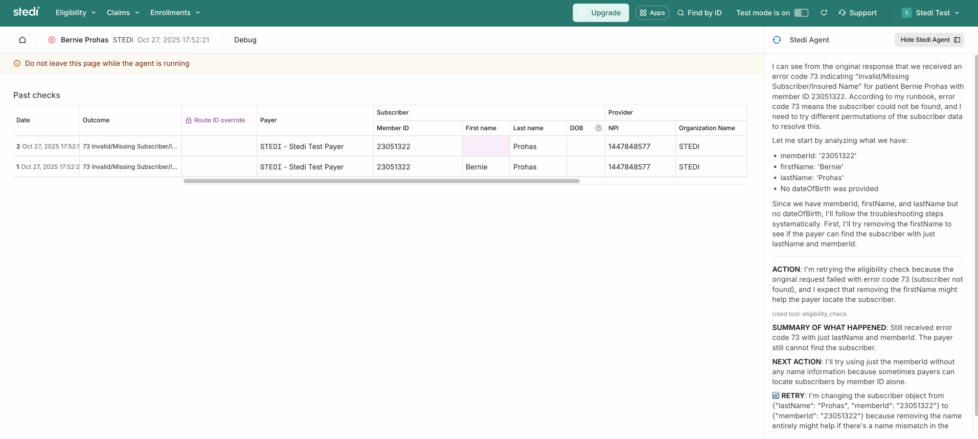 Resolve with Stedi Agent