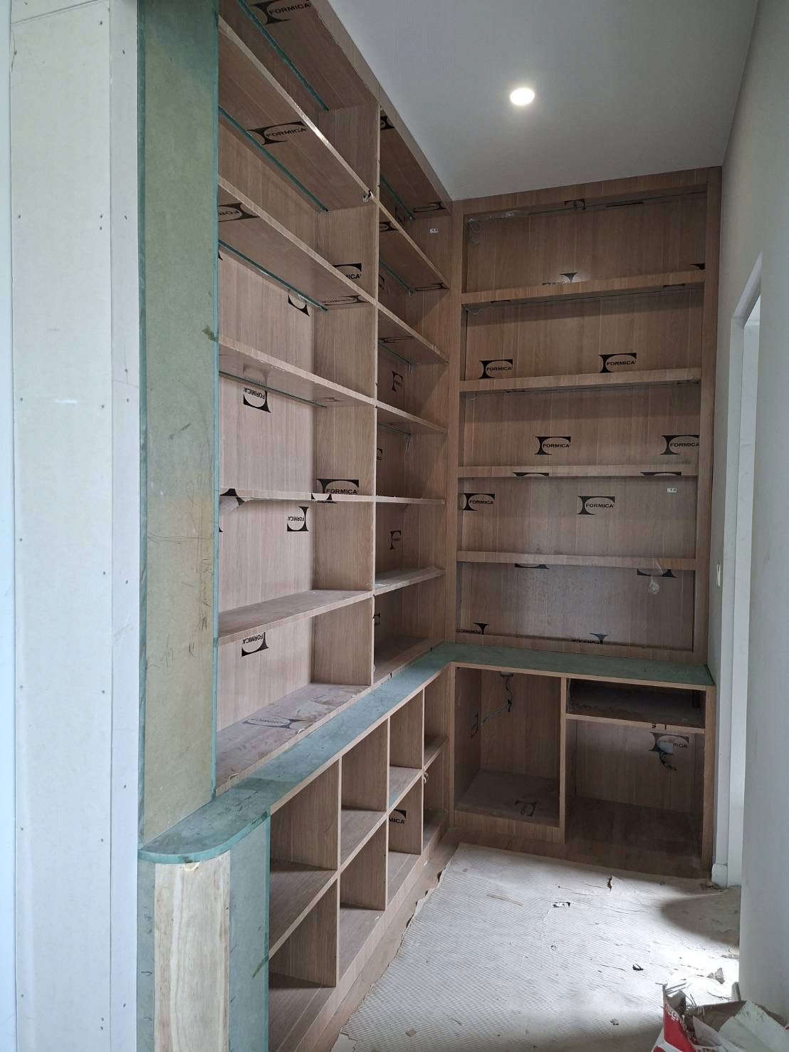 Built-in cabinetry in progress — PLANE & PLACE