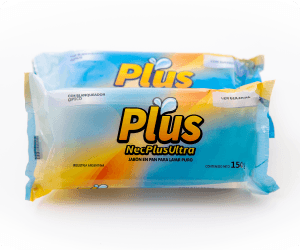 Jabón de limpieza Plus, eficaz contra grasa y suciedad.