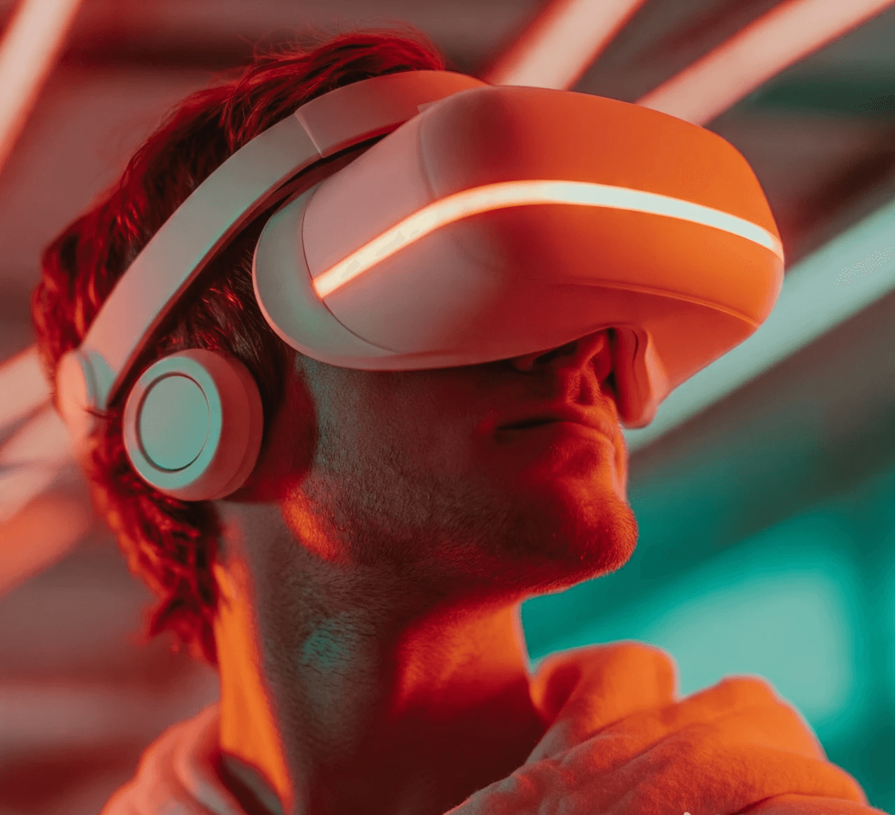 Person wearing VR Box