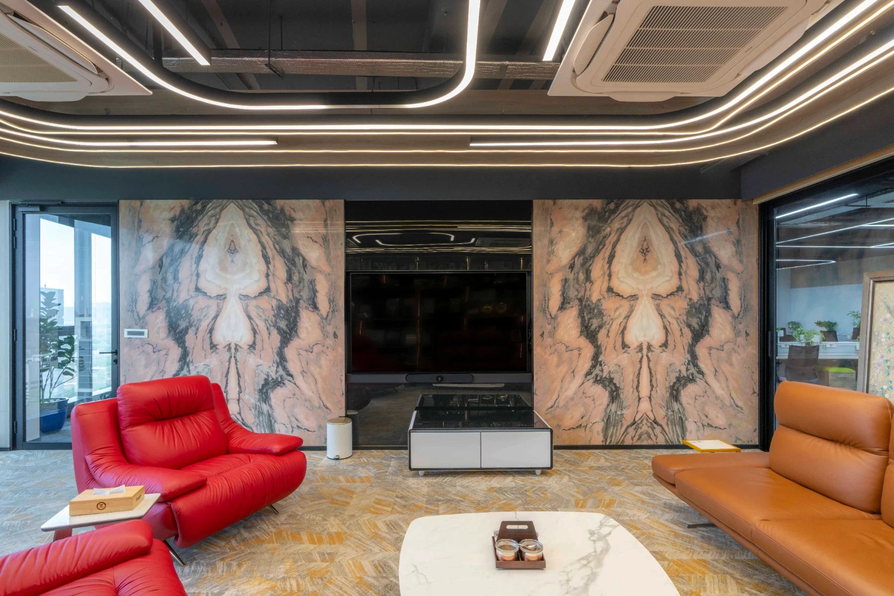 Coworking space cokarma reception area