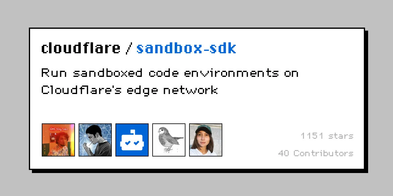 Cloudflare Sandbox SDK GitHub repository card