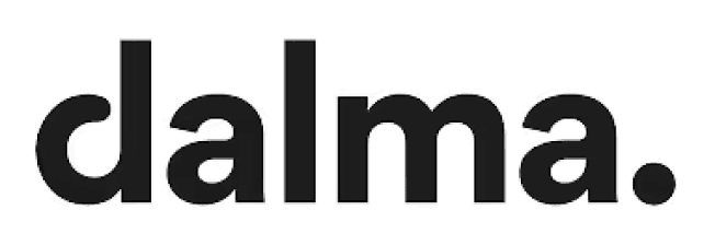 The word "dalma." is written in a bold, sans-serif font.