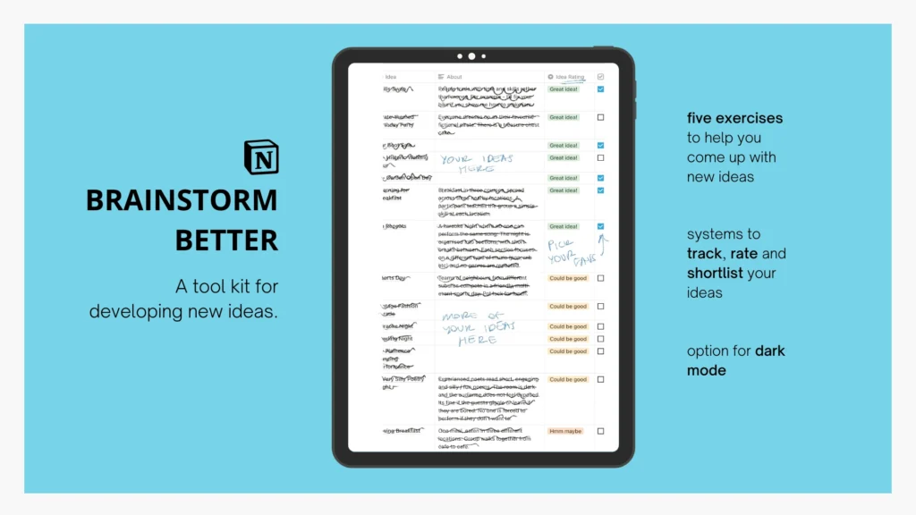 Free Notion Templates Brainstorm Better