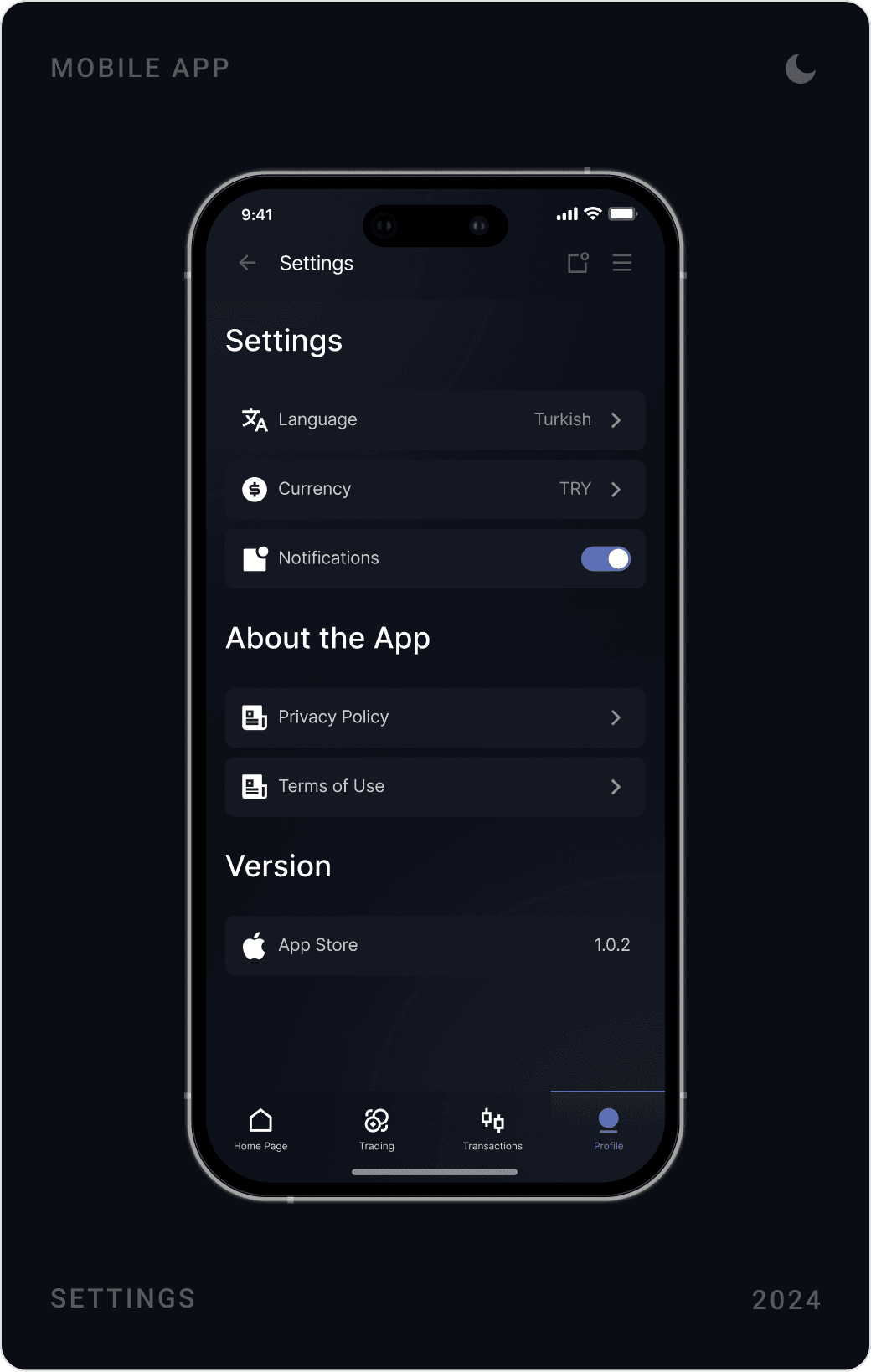 Structured Application Settings Screen Design