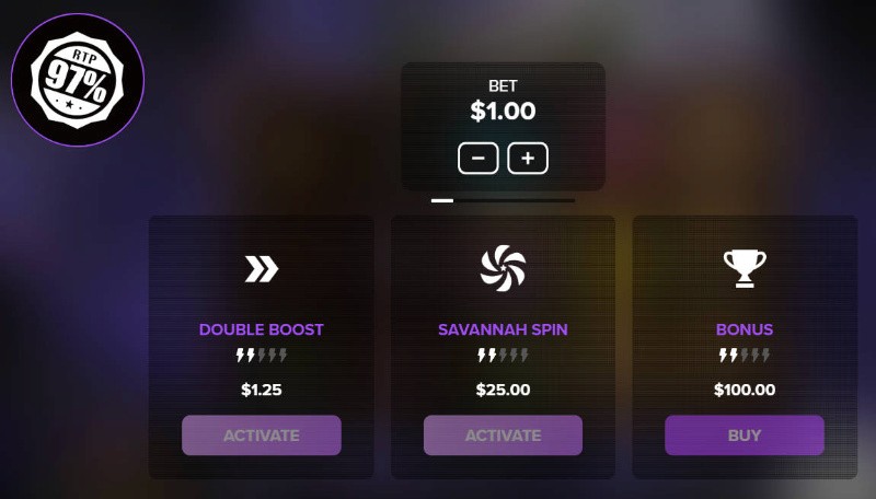 Wild Savannah - options d'achat de bonus