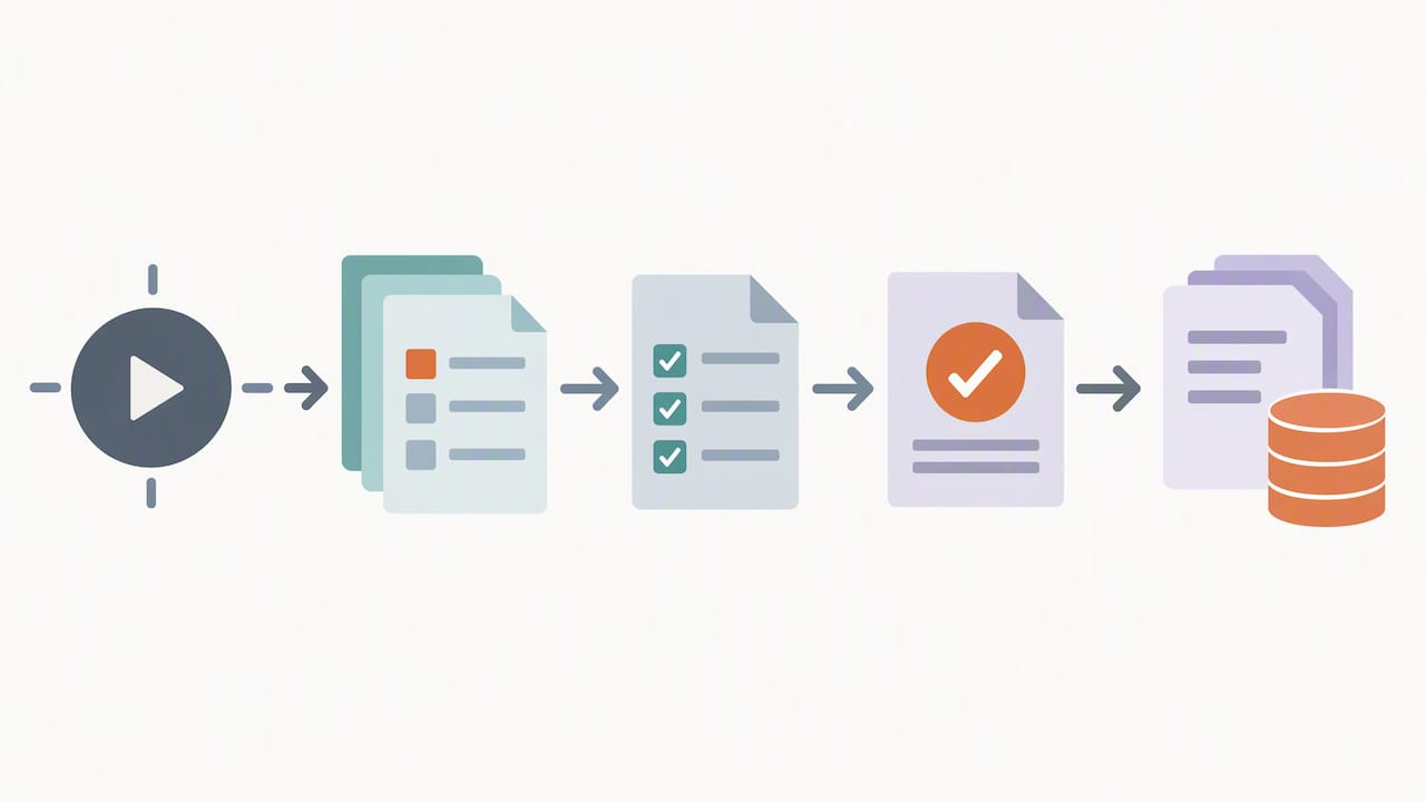 Onboarding sequence from trigger through payroll handoff