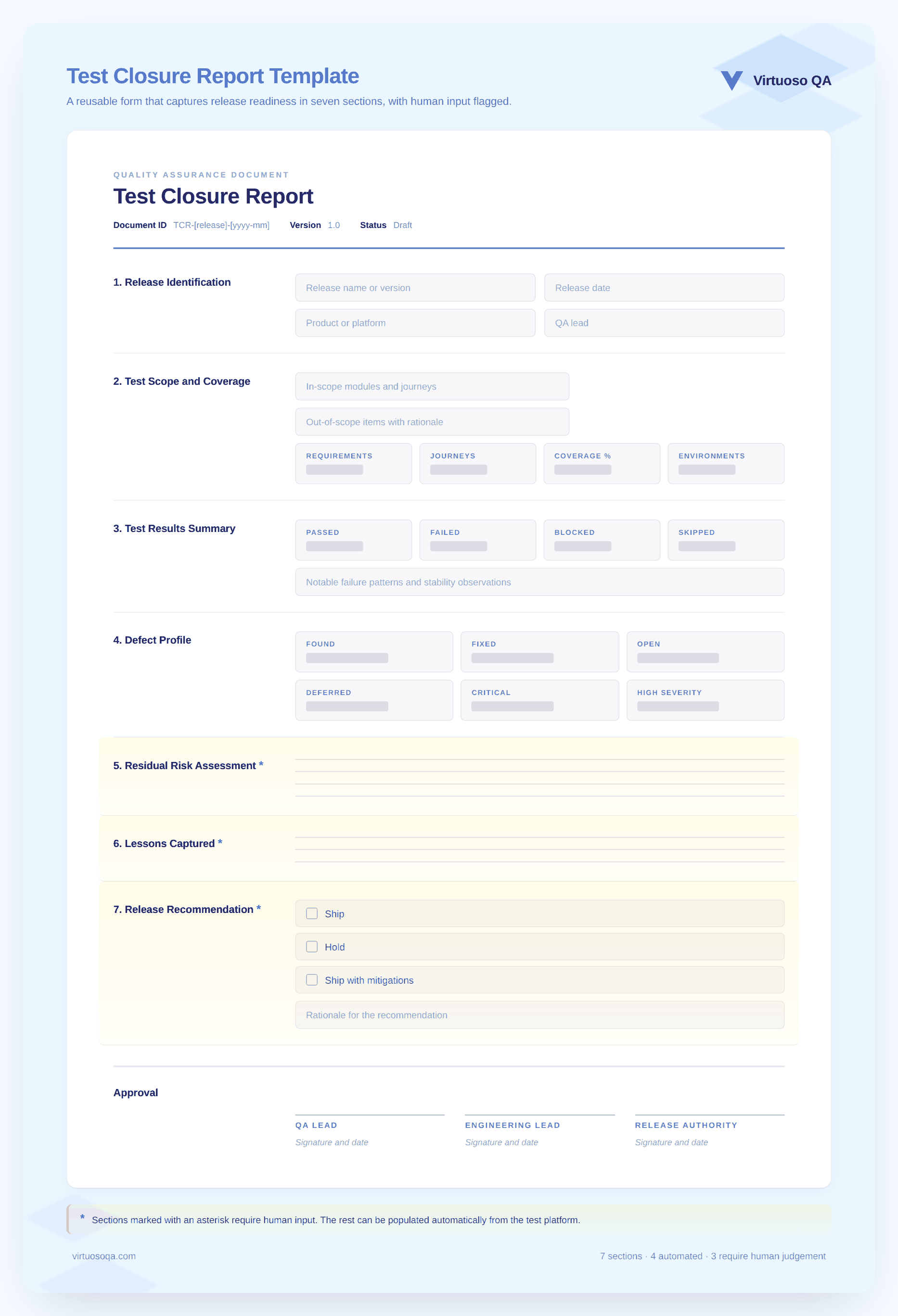 Test Closure Report Sample Template