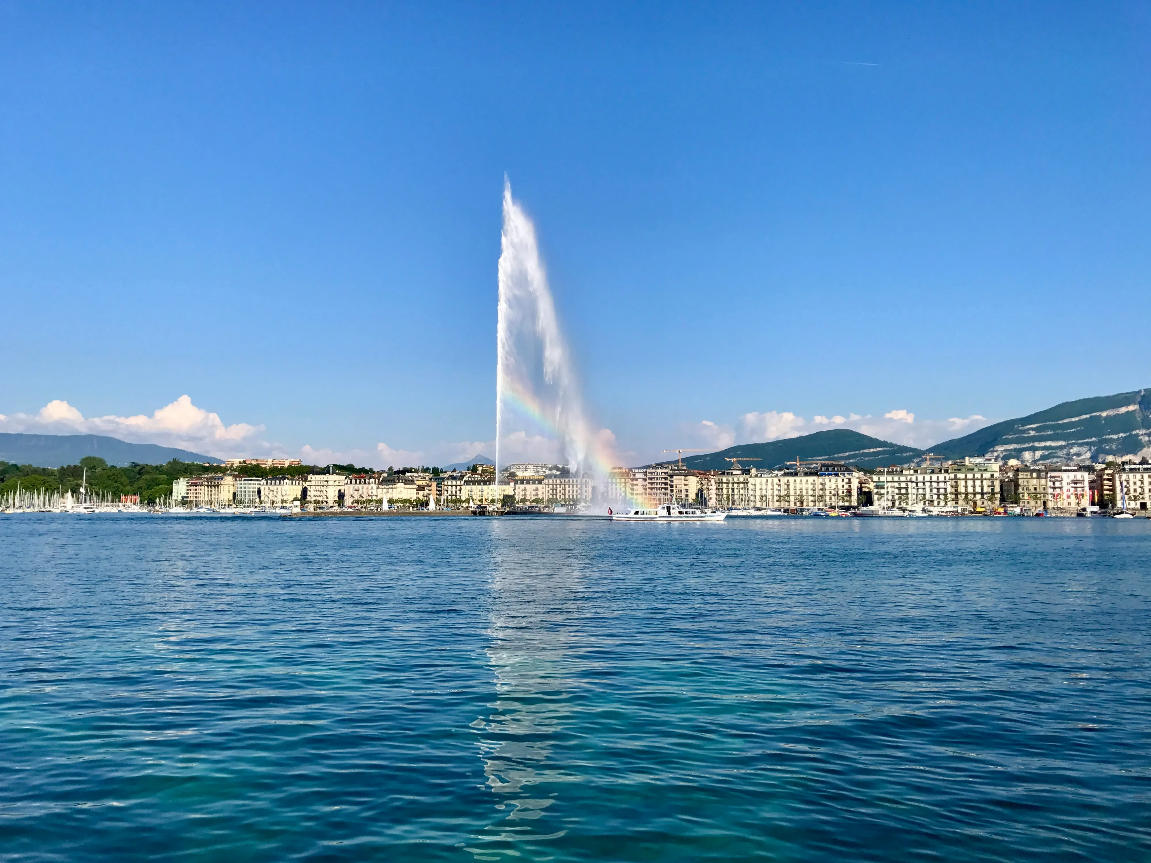 a large fountain spewing water into the air