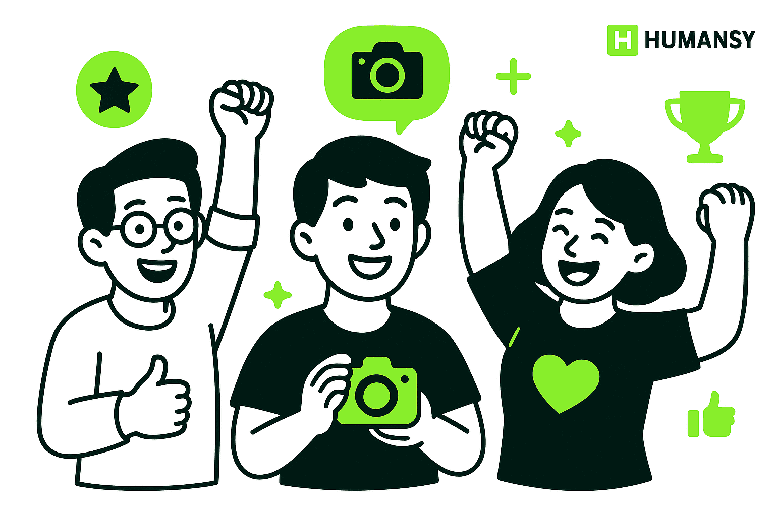 Three UGC TikTok creators celebrate their win in the UGC contest.