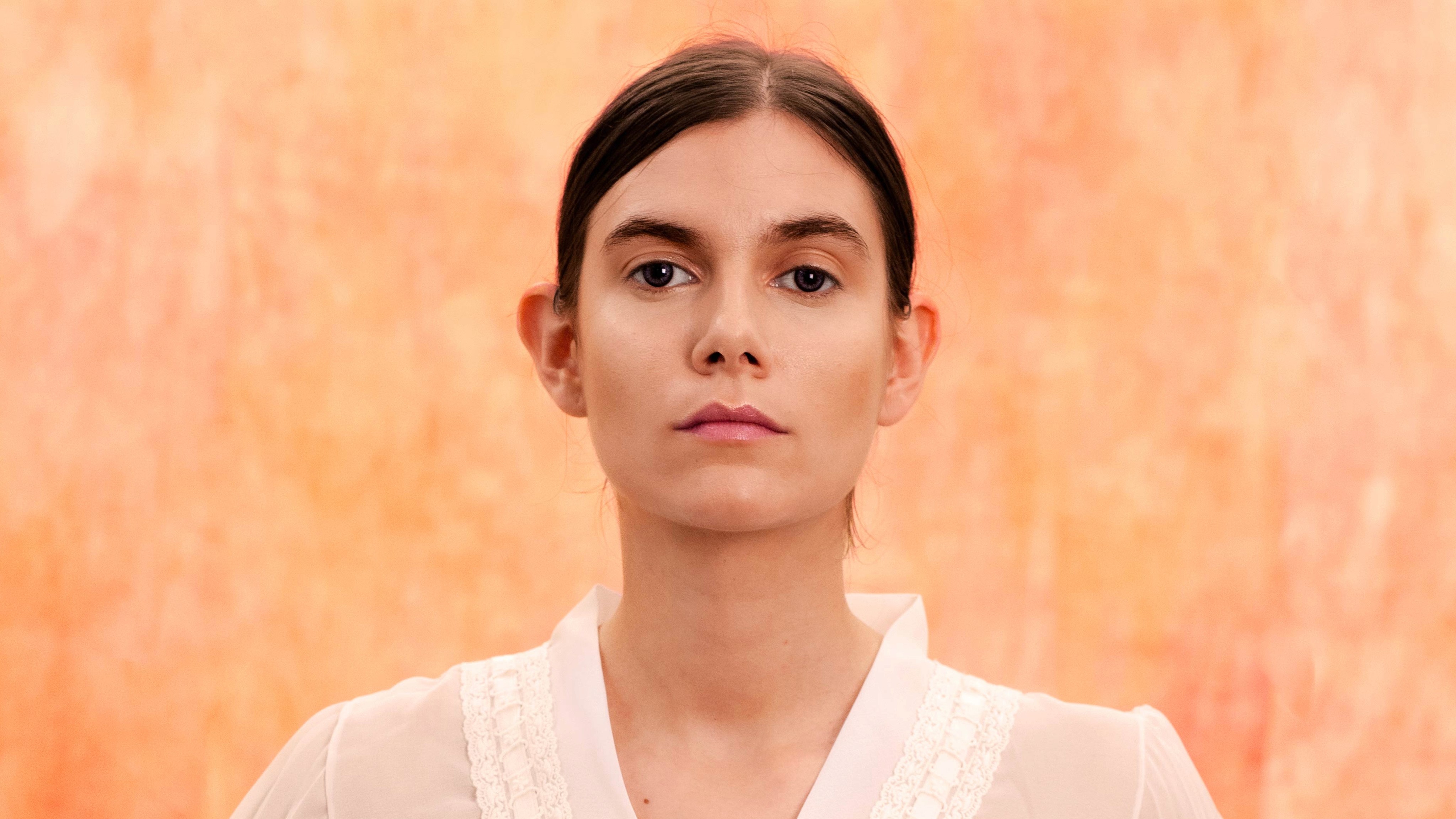 Cover image of Silvia Clo's project "Make Beautiful Dreams" featuring a portrait of her wearing a collective artwork made by 13 artists and performers.