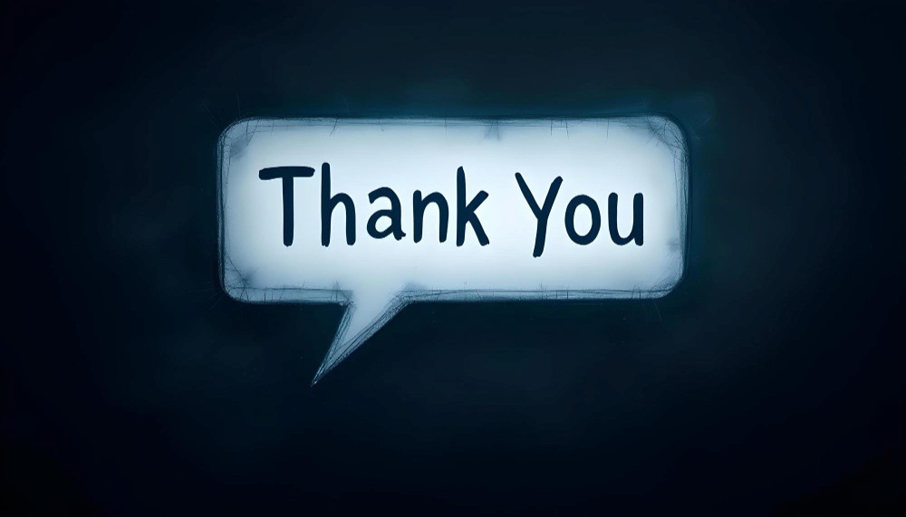 Thank You Image with comic book type text pop out