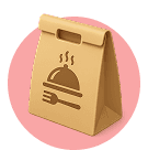 Ícone de alimentação no Visor: categoria de gastos com delivery
