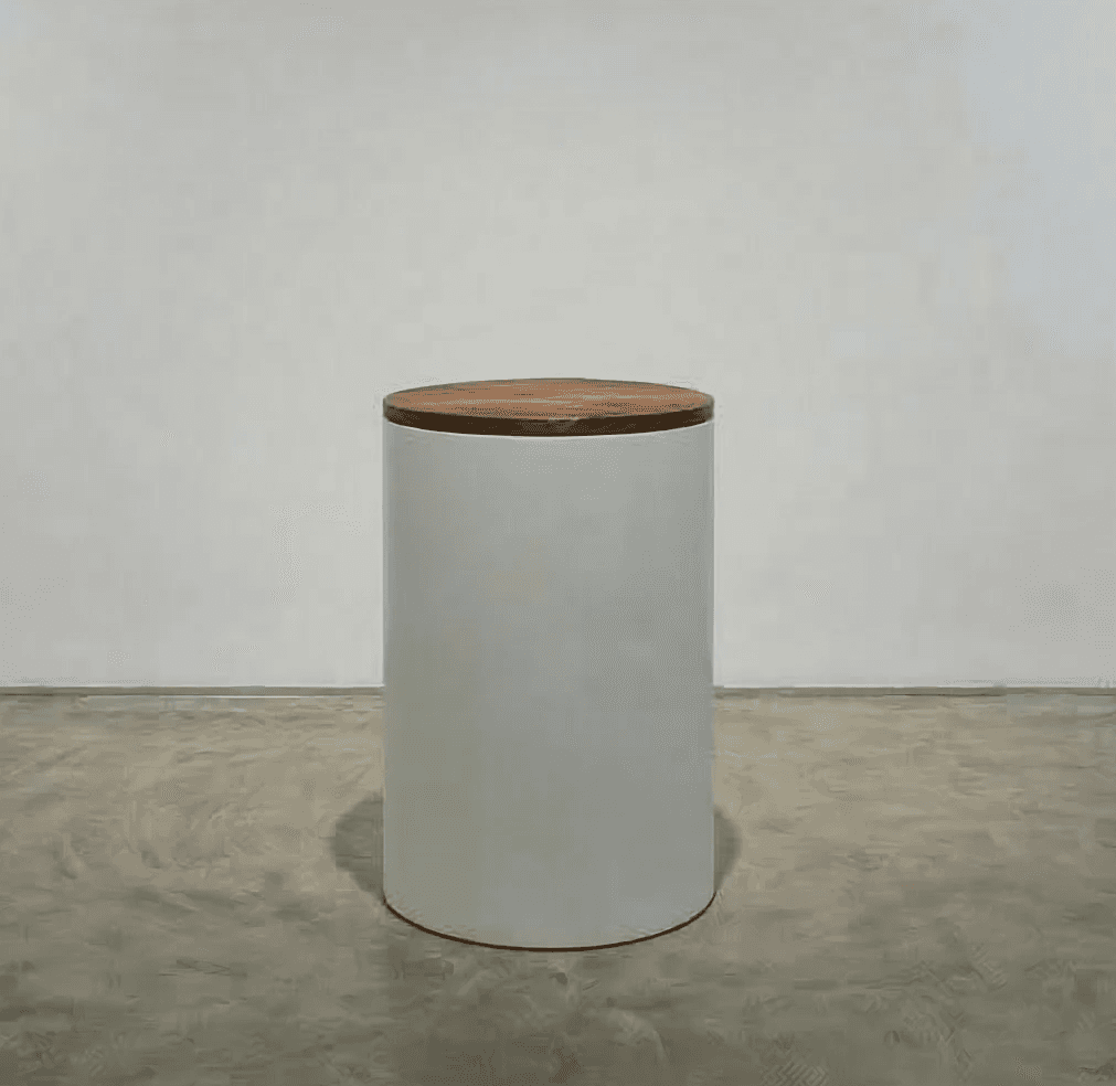 Cylinder pedestal with wooden top