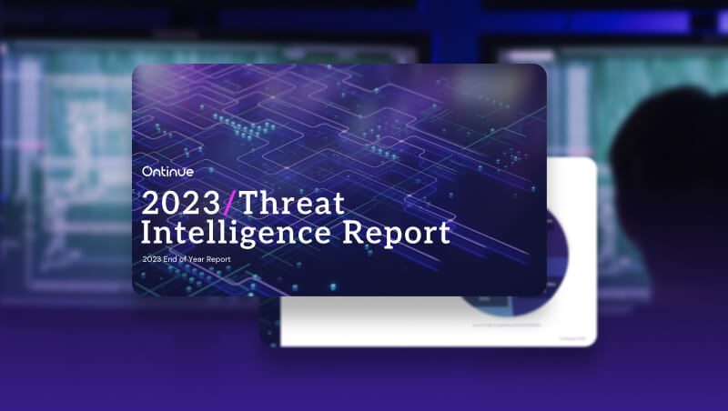 Titelseite des Ontinue-Berichts „2023 Threat Intelligence Report“ (2023 End of Year Report).
