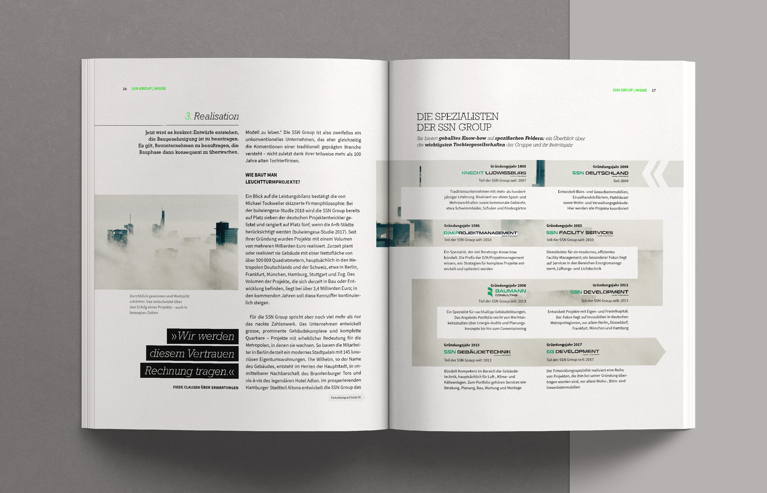 Editorial Design für das Magazin INSIDE – präzise Raster, klare Bildsprache und typografische Balance