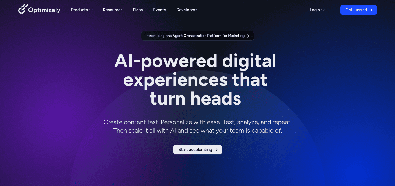 Optimizely Dashboard Screenshot